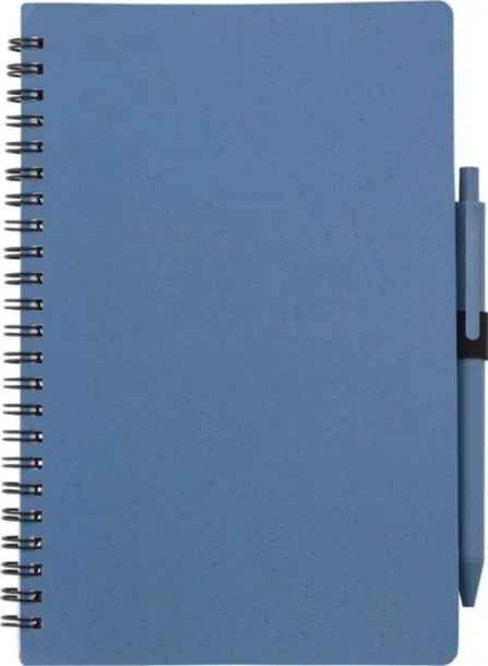 MASSIMO Wheat straw notebook with pen blue