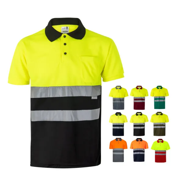 VL CUPID Two-tone bird-eye polo shirt (160g/m²) with short sleeves, in polyester (100%)