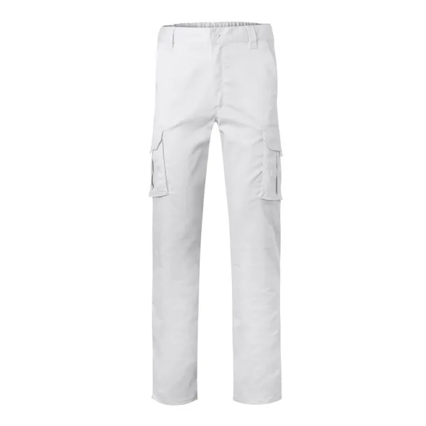 VL PAN Multi-pocket stretch trousers (290g/m²), in cotton (46%), EME (38%) and polyester (16%) White