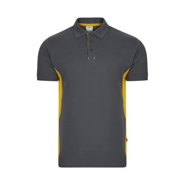 VL SUPAY Two-tone piqué polo shirt (180g/m²), short sleeve, in cotton (60%) and polyester (40%) Grey Yellow