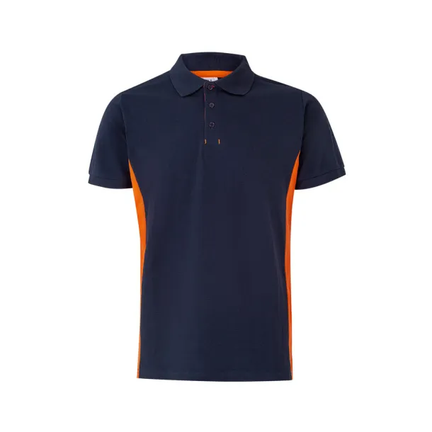 VL SUPAY Two-tone piqué polo shirt (180g/m²), short sleeve, in cotton (60%) and polyester (40%) Navy Blue Orange