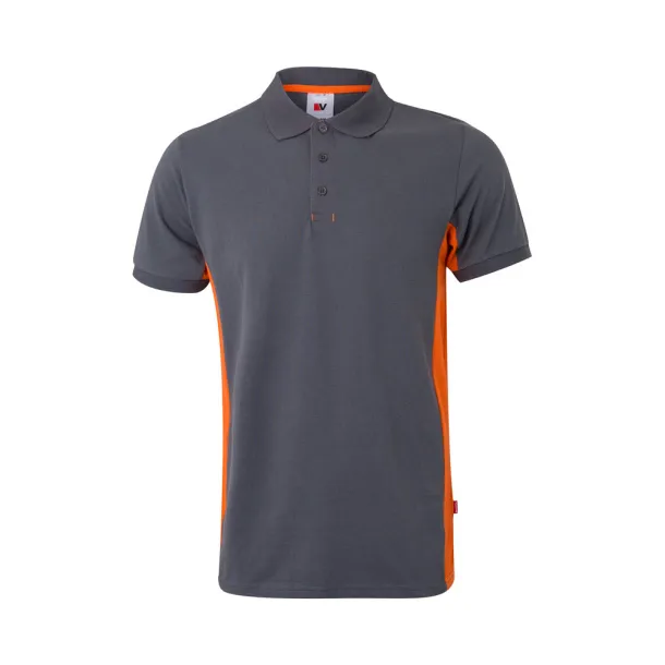 VL SUPAY Two-tone piqué polo shirt (180g/m²), short sleeve, in cotton (60%) and polyester (40%) Grey Orange