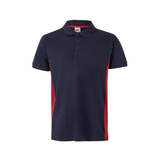 VL SUPAY Two-tone piqué polo shirt (180g/m²), short sleeve, in cotton (60%) and polyester (40%) Navy Blue Red