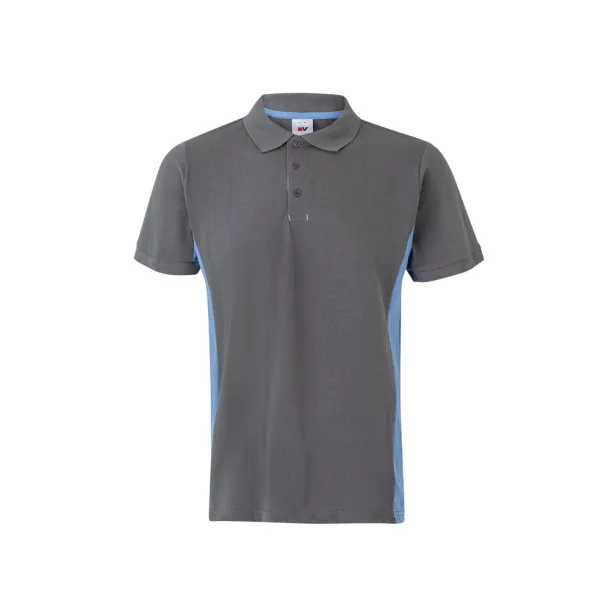 VL SUPAY Two-tone piqué polo shirt (180g/m²), short sleeve, in cotton (60%) and polyester (40%) Grey Light blue