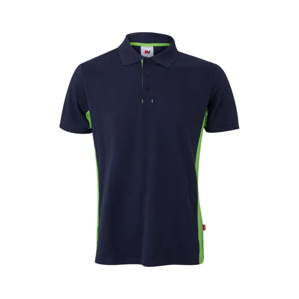 VL SUPAY Two-tone piqué polo shirt (180g/m²), short sleeve, in cotton (60%) and polyester (40%) Navy Blue Green