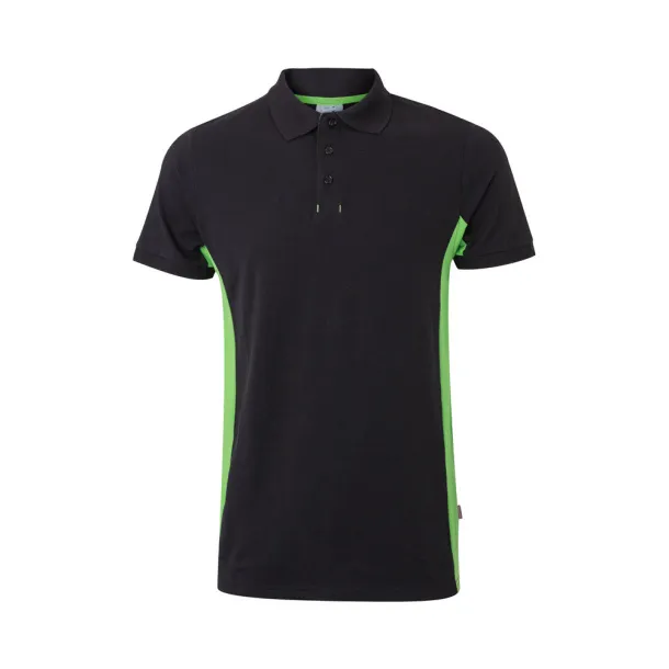 VL SUPAY Two-tone piqué polo shirt (180g/m²), short sleeve, in cotton (60%) and polyester (40%) Black Green