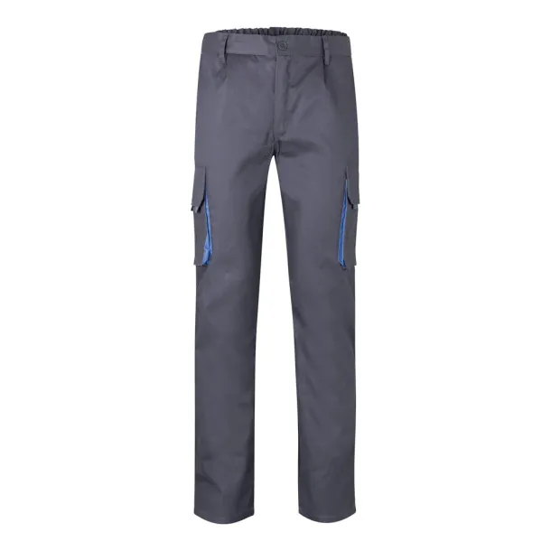 VL HYPNOS Two-tone multi-pocket twill trousers (200g/m²), in cotton (35%) and polyester (65%) Grey Light blue