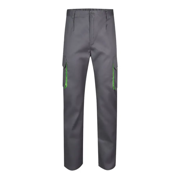 VL HYPNOS Two-tone multi-pocket twill trousers (200g/m²), in cotton (35%) and polyester (65%) Grey Green