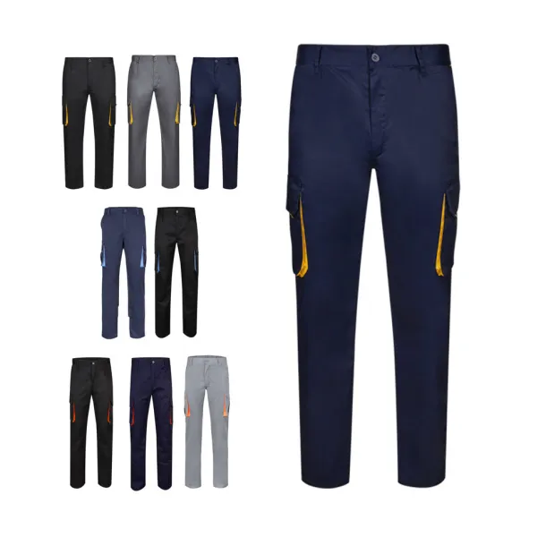 VL HYPNOS Two-tone multi-pocket twill trousers (200g/m²), in cotton (35%) and polyester (65%)