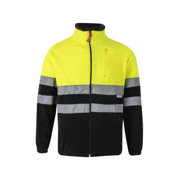 VL EROS Two-tone fleece jacket (280g/m²), in polyester (100%) Black Yellow