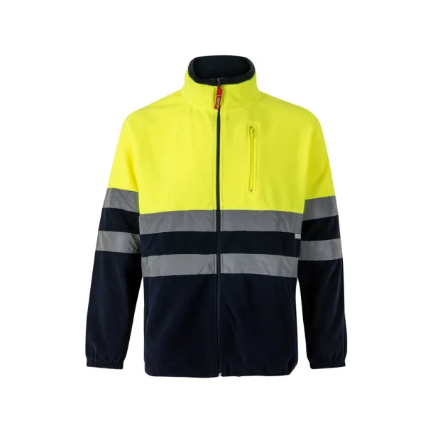 VL EROS Two-tone fleece jacket (280g/m²), in polyester (100%) Navy Blue Yellow