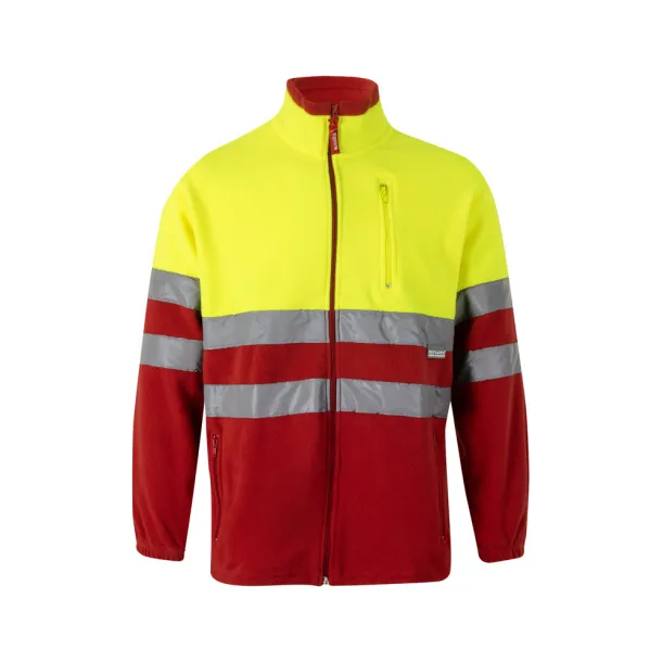 VL EROS Two-tone fleece jacket (280g/m²), in polyester (100%) Red Yellow