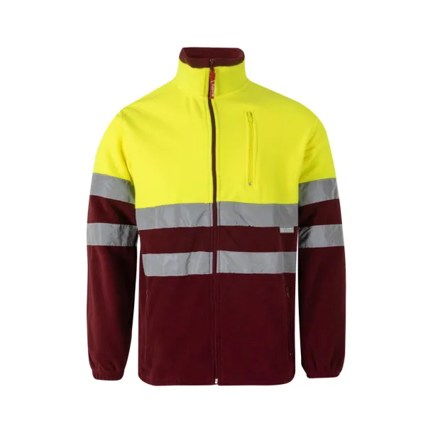 VL EROS Two-tone fleece jacket (280g/m²), in polyester (100%) Burgundy Yellow