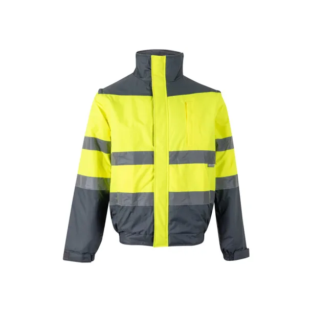 VL JUPITER LARGE Two-tone padded jacket (180g/m²) in polyester (100%), with PU coating Grey Yellow