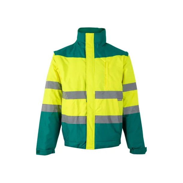 VL JUPITER LARGE Two-tone padded jacket (180g/m²) in polyester (100%), with PU coating Green Yellow