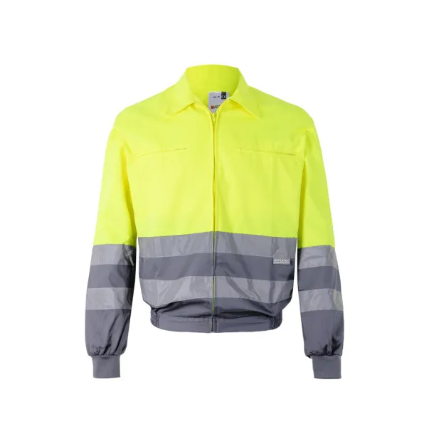 VL NEPTUNE Two-tone twill jacket (210g/m²) in polyester (80%) and cotton (20%) Grey Yellow