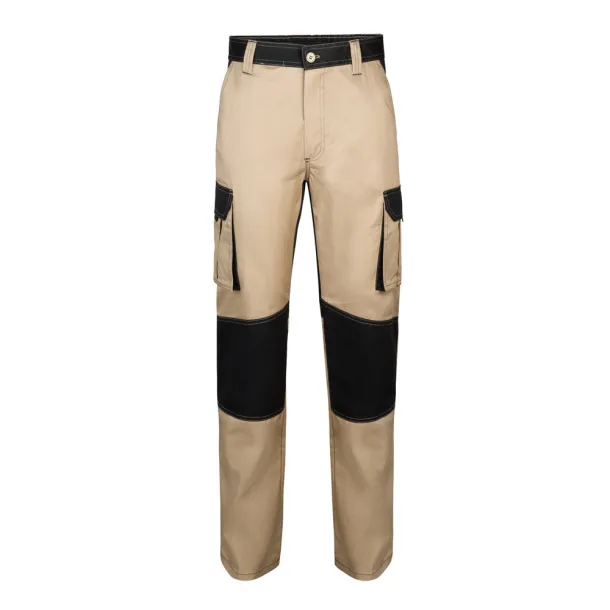 VL NJORD Two-tone multi-pocket twill trousers (240 g/m²), in cotton (35%) and polyester (65%) Beige