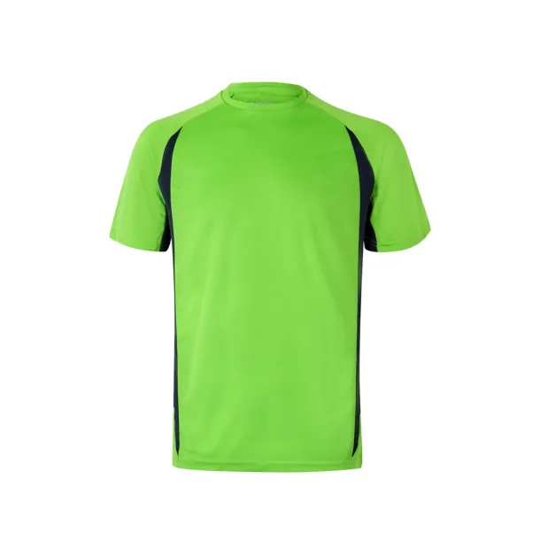 VL SLAYER Two-tone bird-eye technical t-shirt (160g/m²), in polyester (100%) Green Navy Blue