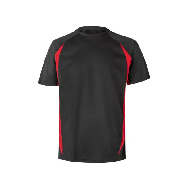 VL SLAYER Two-tone bird-eye technical t-shirt (160g/m²), in polyester (100%) Black Red