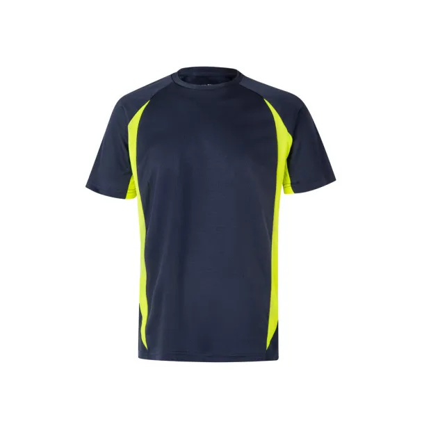VL SLAYER Two-tone bird-eye technical t-shirt (160g/m²), in polyester (100%) Navy Blue Yellow