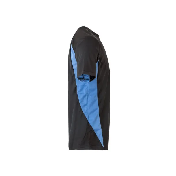 VL SLAYER Two-tone bird-eye technical t-shirt (160g/m²), in polyester (100%) Black Light blue