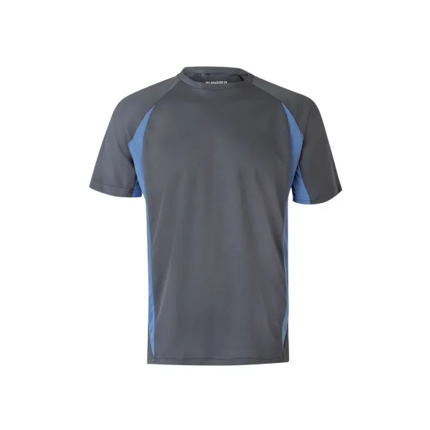 VL SLAYER Two-tone bird-eye technical t-shirt (160g/m²), in polyester (100%) Grey Light blue