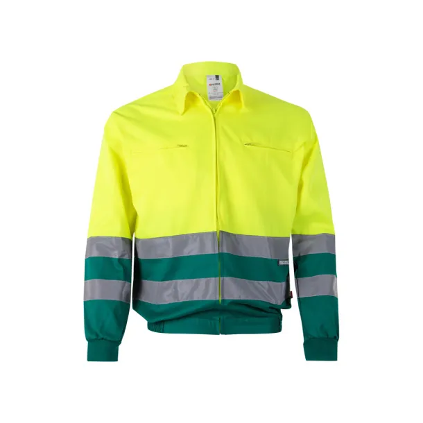 VL NEPTUNE LARGE Two-tone twill jacket (210g/m²) in polyester (80%) and cotton (20%) Green Yellow