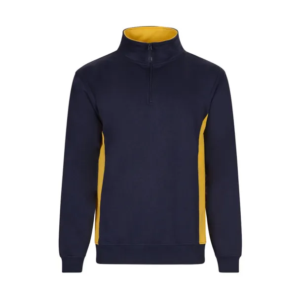 VL SVAROG Two-tone terry sweatshirt (260g/m²), in polyester (65%) and cotton (35%) Navy Blue Yellow