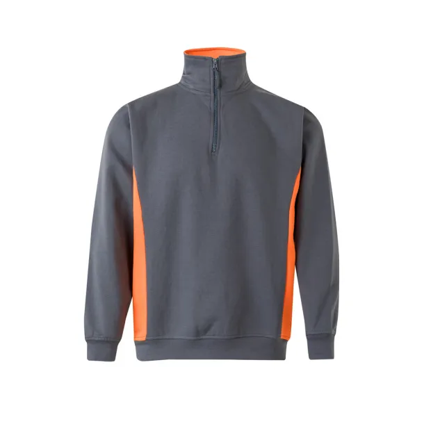 VL SVAROG Two-tone terry sweatshirt (260g/m²), in polyester (65%) and cotton (35%) Grey Orange