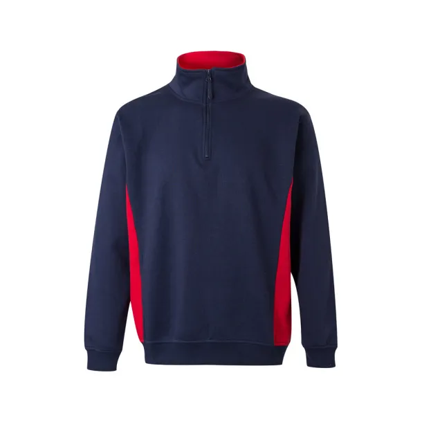 VL SVAROG Two-tone terry sweatshirt (260g/m²), in polyester (65%) and cotton (35%) Navy Blue Red