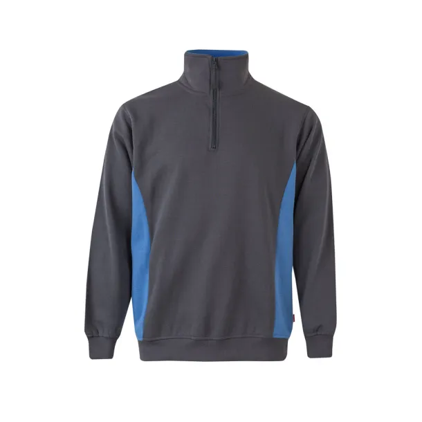 VL SVAROG Two-tone terry sweatshirt (260g/m²), in polyester (65%) and cotton (35%) Grey Light blue