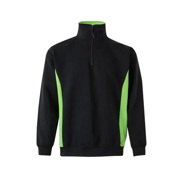 VL SVAROG Two-tone terry sweatshirt (260g/m²), in polyester (65%) and cotton (35%) Black Green