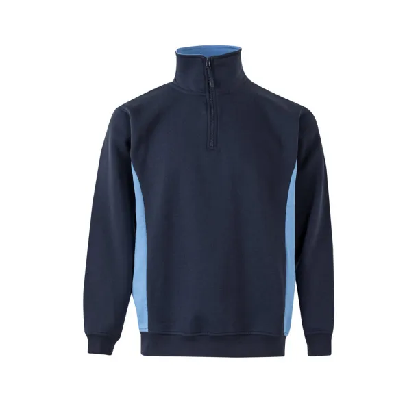 VL SVAROG Two-tone terry sweatshirt (260g/m²), in polyester (65%) and cotton (35%) Navy Blue Light blue