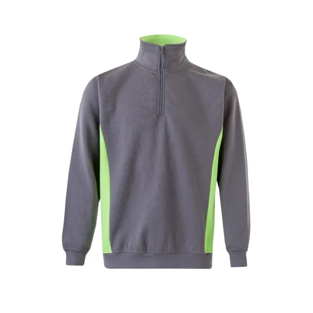 VL SVAROG Two-tone terry sweatshirt (260g/m²), in polyester (65%) and cotton (35%) Grey Green