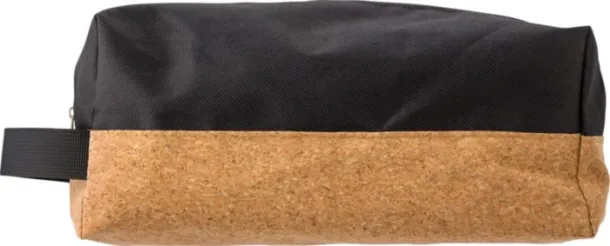 Lynn Polyester and cork toilet bag  Crna