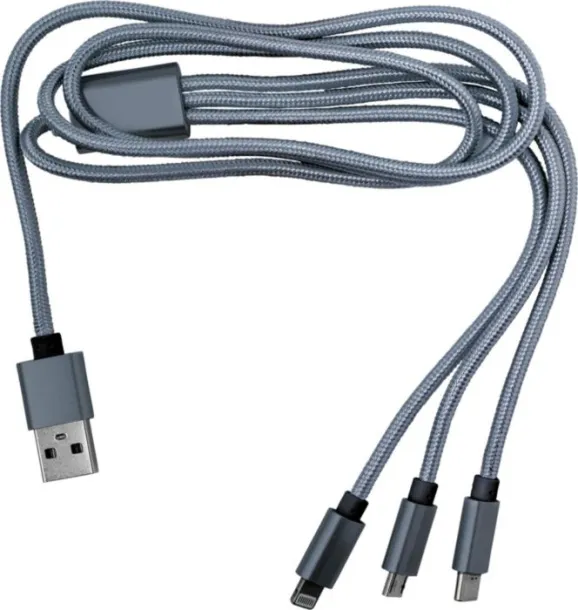 Felix Nylon charging cable  silver