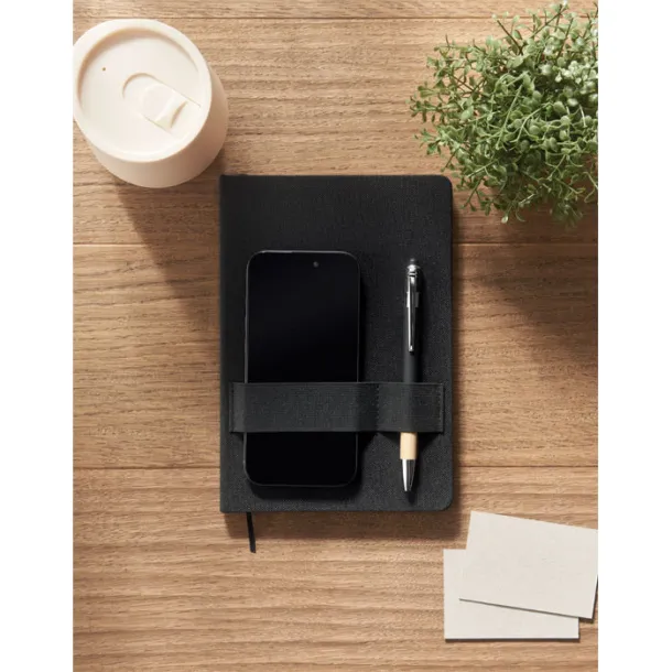 NOTA A5 RPET notebook with pen Black