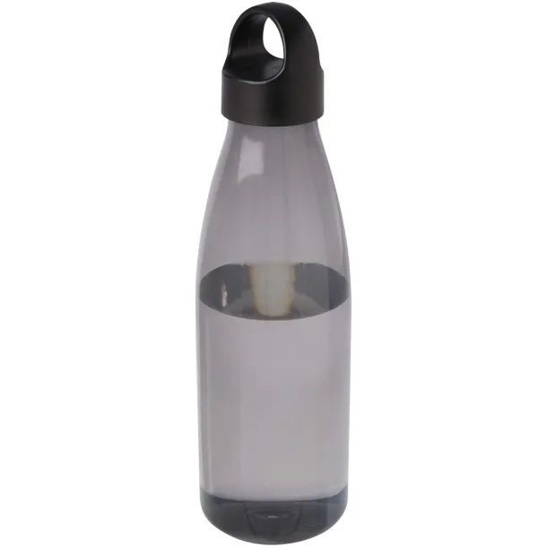 Bergen 800 ml recycled plastic water bottle Solid black