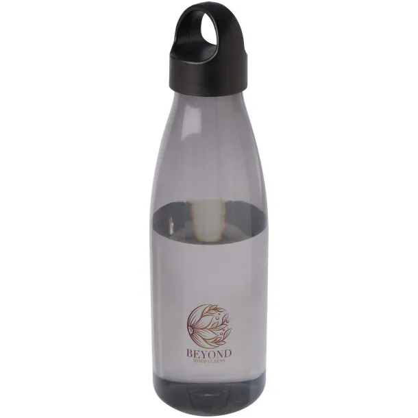 Bergen 800 ml recycled plastic water bottle Solid black