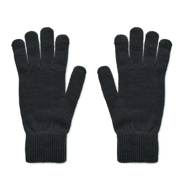 HANDNIT Knitted gloves in RPET Black