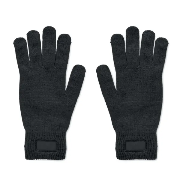 HANDNIT Knitted gloves in RPET Black