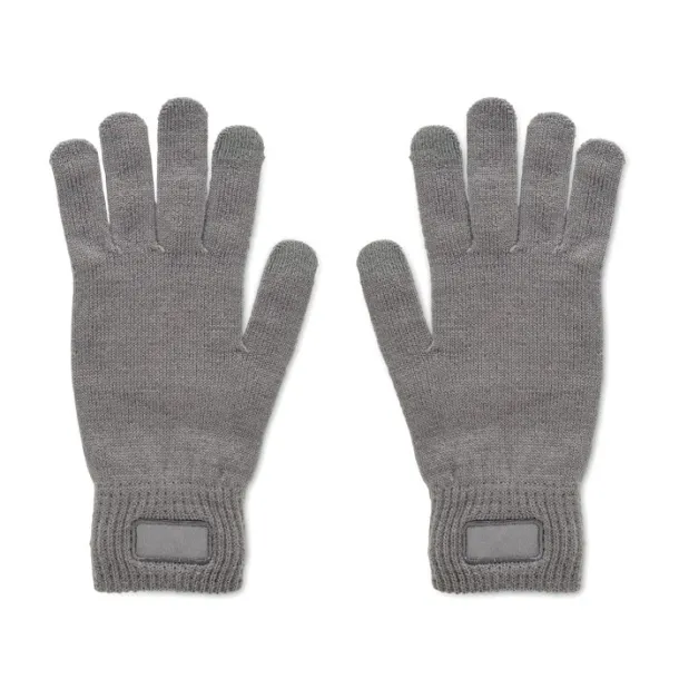 HANDNIT Knitted gloves in RPET stone grey