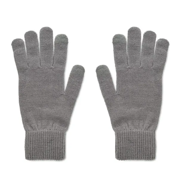 HANDNIT Knitted gloves in RPET stone grey