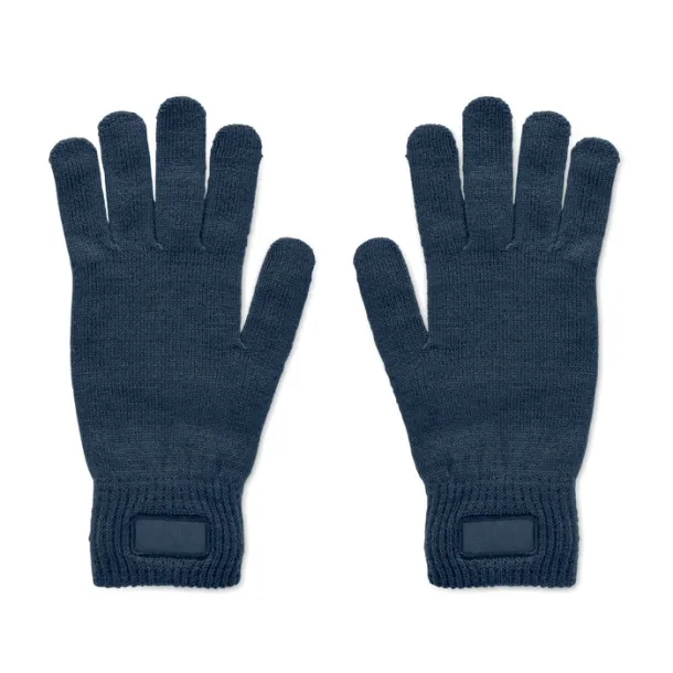 HANDNIT Knitted gloves in RPET French Navy