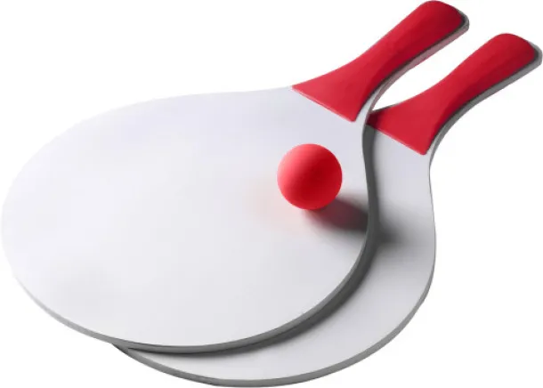 FABIEN Wooden beach bat and ball set  Crvena