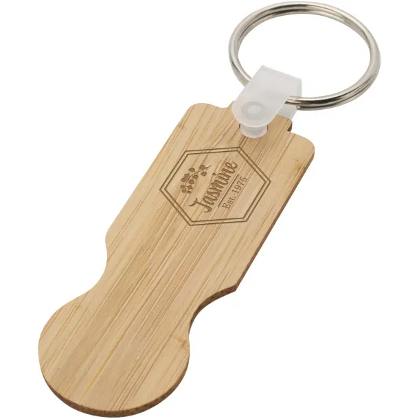 Ronan bamboo trolley keychain Natural