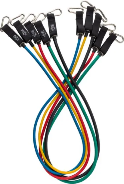 Josephine Set of five fitness elastics in polyester (210D) drawstring bag  Crna