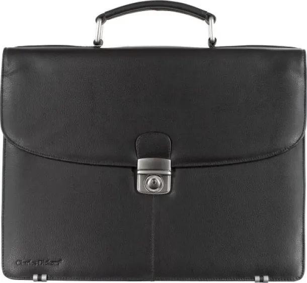 SHIA Leather Charles Dickens® briefcase - Charles Dickens Crna