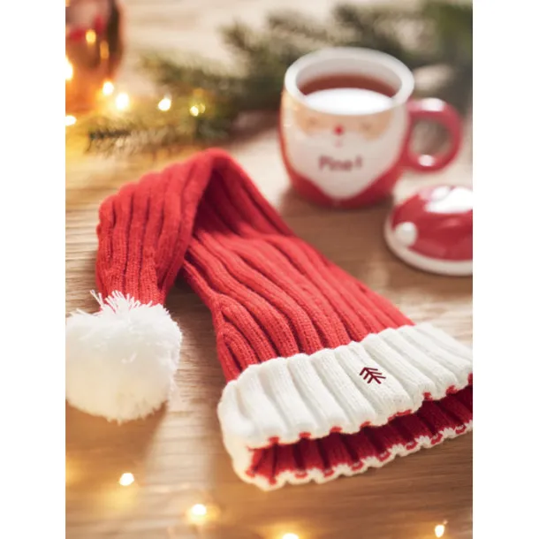 ORION Long Christmas knitted beanie Red