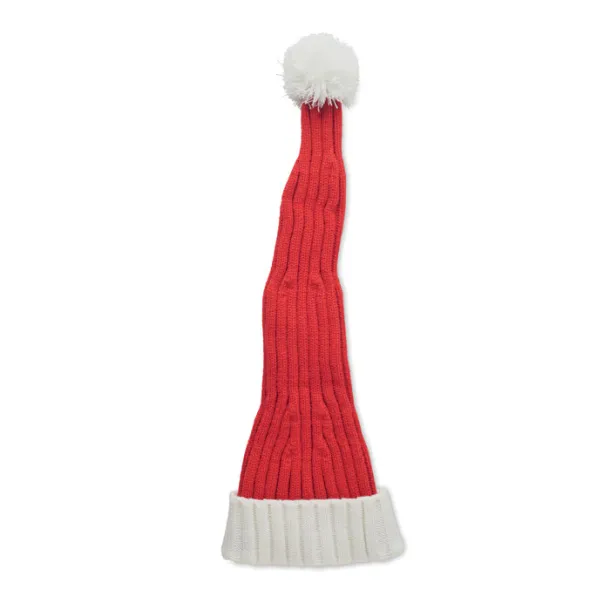 ORION Long Christmas knitted beanie Red